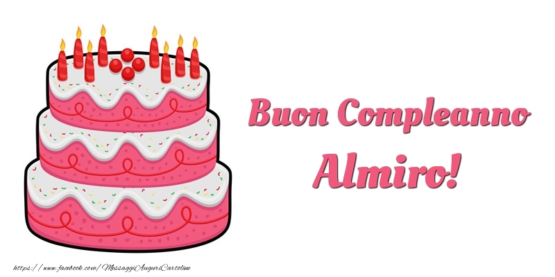 Torta Buon Compleanno Almiro - Cartoline compleanno con torta