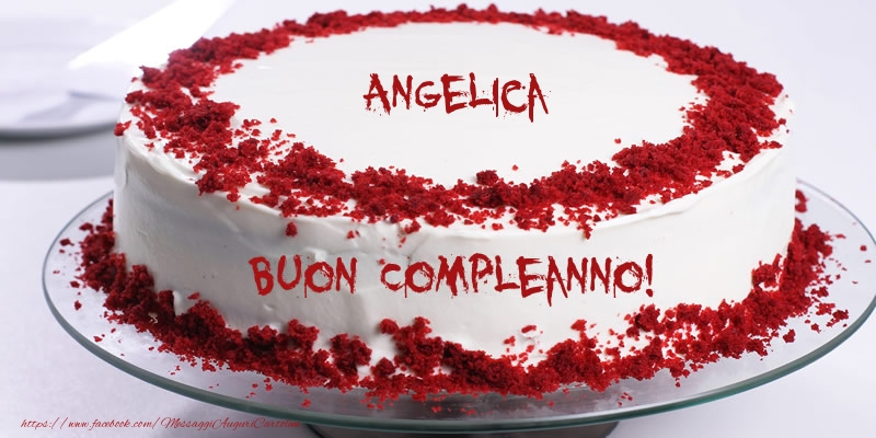Torta Angelica Buon Compleanno! - Cartoline compleanno con torta