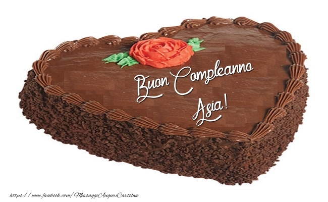 Torta Buon Compleanno Asia! - Cartoline compleanno con torta