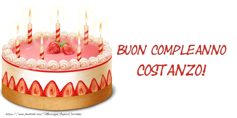 Torta Buon Compleanno Costanzo! - Cartoline compleanno con torta