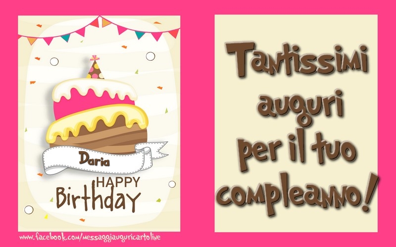 Tantissimi  auguri  per il tuo  compleanno! Daria - Cartoline compleanno