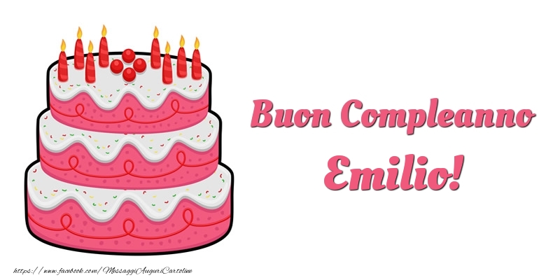 Torta Buon Compleanno Emilio - Cartoline compleanno con torta