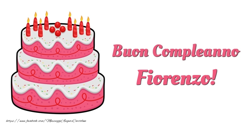 Torta Buon Compleanno Fiorenzo - Cartoline compleanno con torta