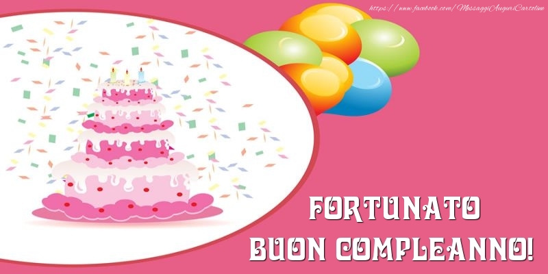 Torta per Fortunato Buon Compleanno! - Cartoline compleanno con torta