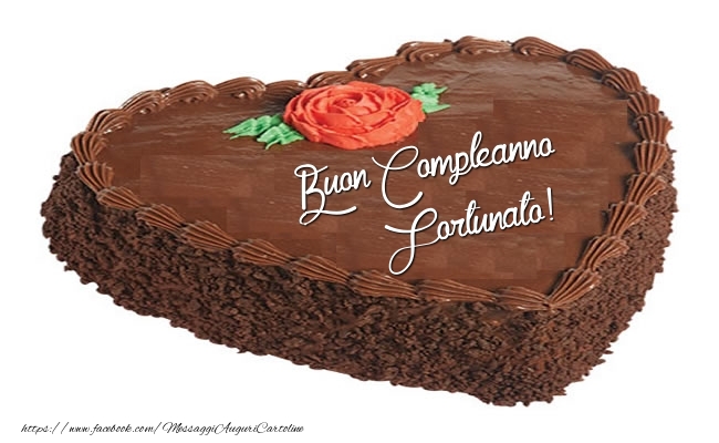 Torta Buon Compleanno Fortunato! - Cartoline compleanno con torta