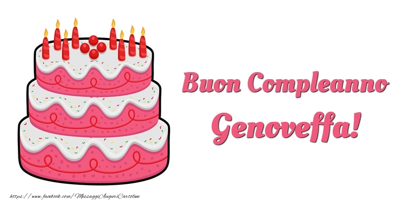 Torta Buon Compleanno Genoveffa - Cartoline compleanno con torta