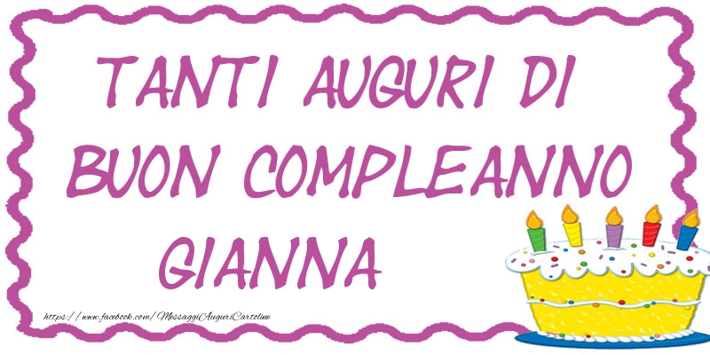 Tanti Auguri di Buon Compleanno Gianna - Cartoline compleanno