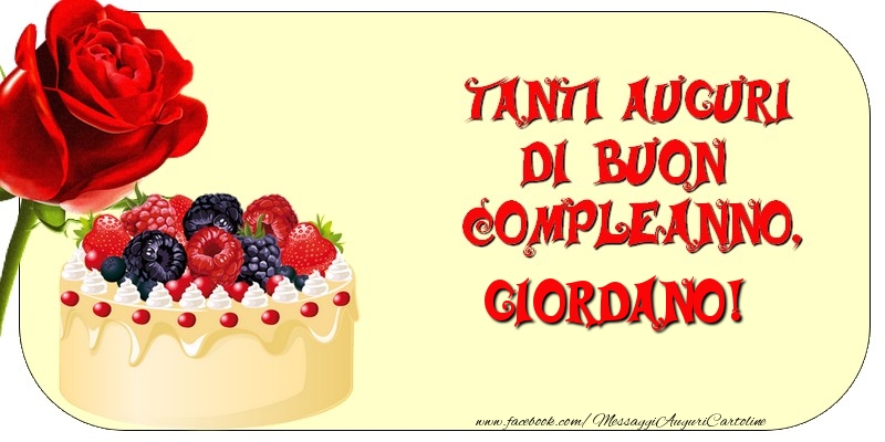 Tanti Auguri di Buon Compleanno, Giordano - Cartoline compleanno