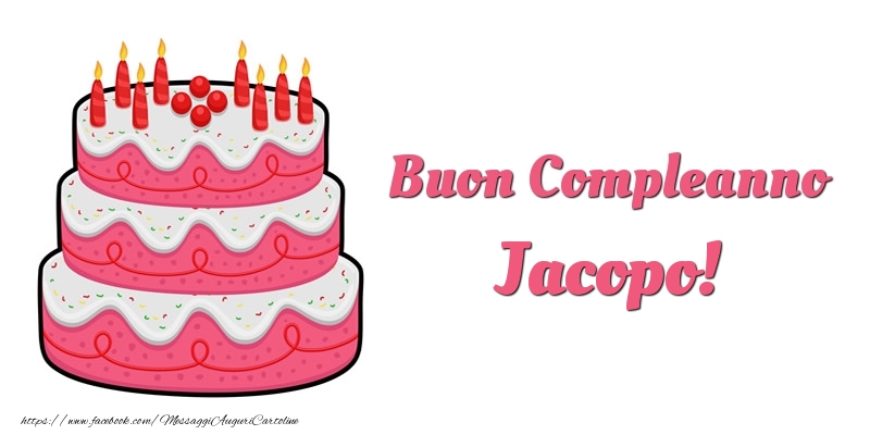 Torta Buon Compleanno Jacopo - Cartoline compleanno con torta