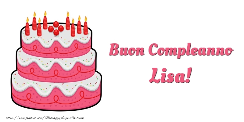 Torta Buon Compleanno Lisa - Cartoline compleanno con torta