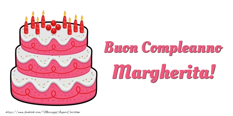 Torta Buon Compleanno Margherita - Cartoline compleanno con torta