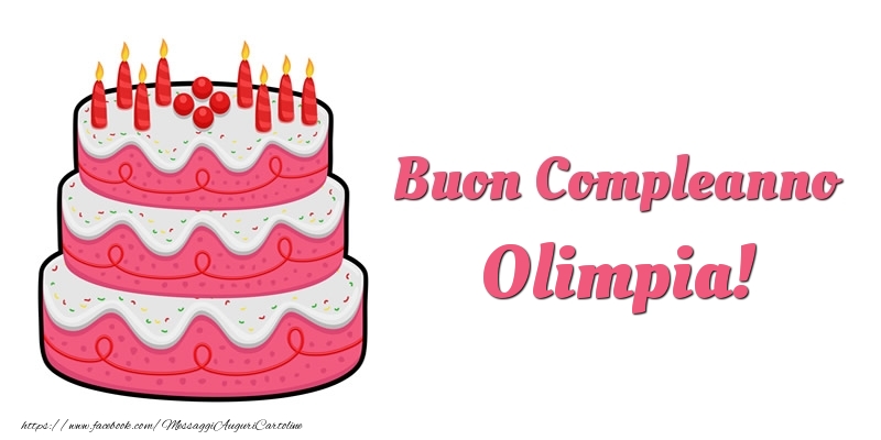 Torta Buon Compleanno Olimpia - Cartoline compleanno con torta