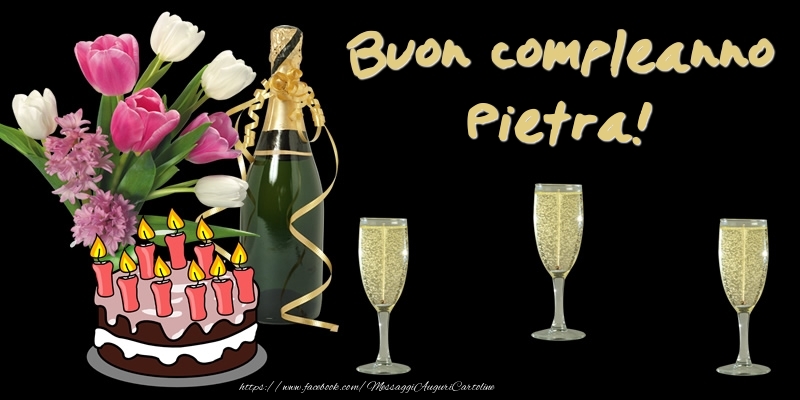 Torta e Fiori: Buon Compleanno Pietra! - Cartoline compleanno