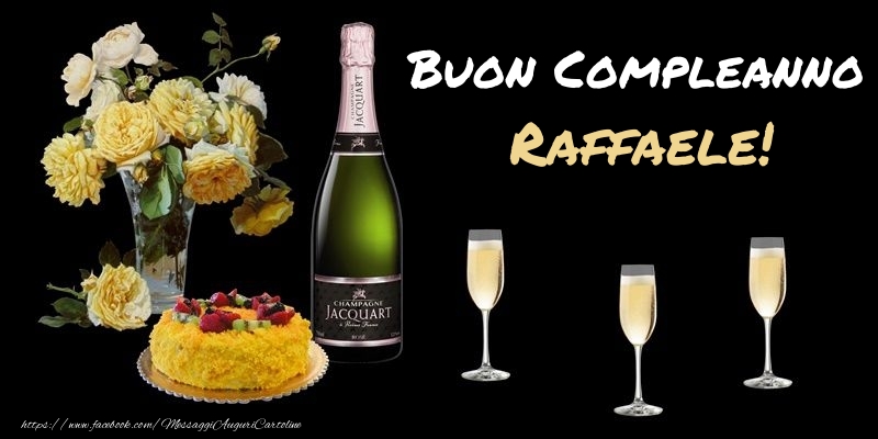  Fiori e torta per te Raffaele! Buon Compleanno! - Cartoline compleanno